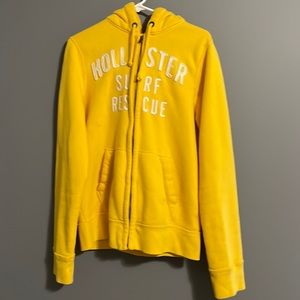 Mens yellow Hollister Zip up hoodie